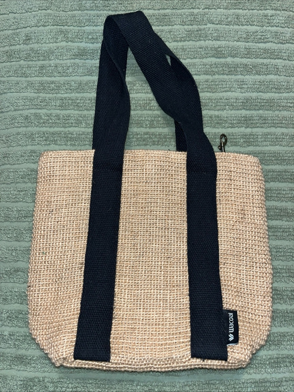 Wacoal Natural Woven small Tote with Black Straps
